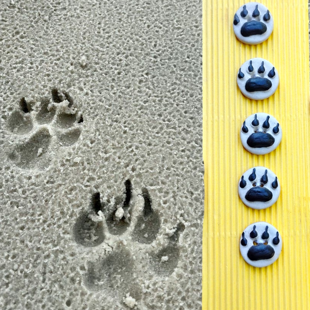 Paw Print Craft Buttons Handcrafted from South Africa